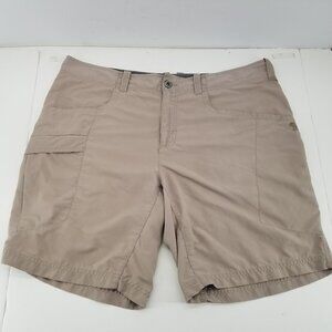 Mountain Hardware Men’s Tan  Outdoor Hiking Nylon Shorts Zip Pockets Sz 36